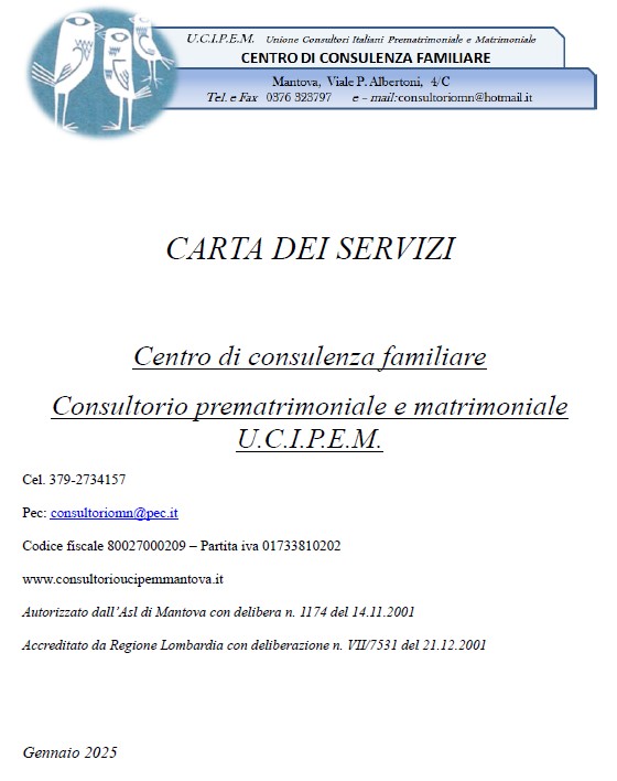 UCIPEM CARTA SERVIZI 2025